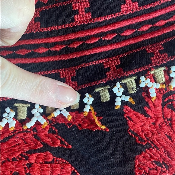 H&M Studio Red Embroidered and Beaded Hoodie Size 6 - Picture 12 of 12